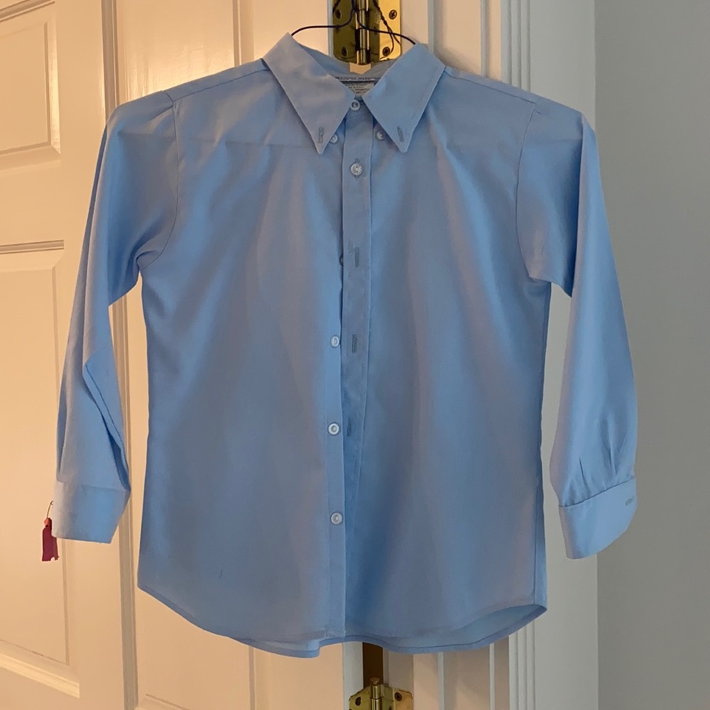 Banbury cross Boy blue button down dress shirt size 10